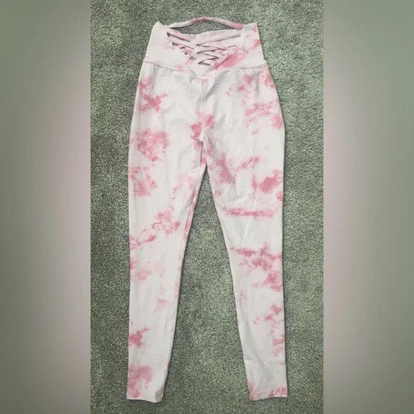 Bombshell Sportswear Pink Tie-Dye Leggings - Picture 2 of 2